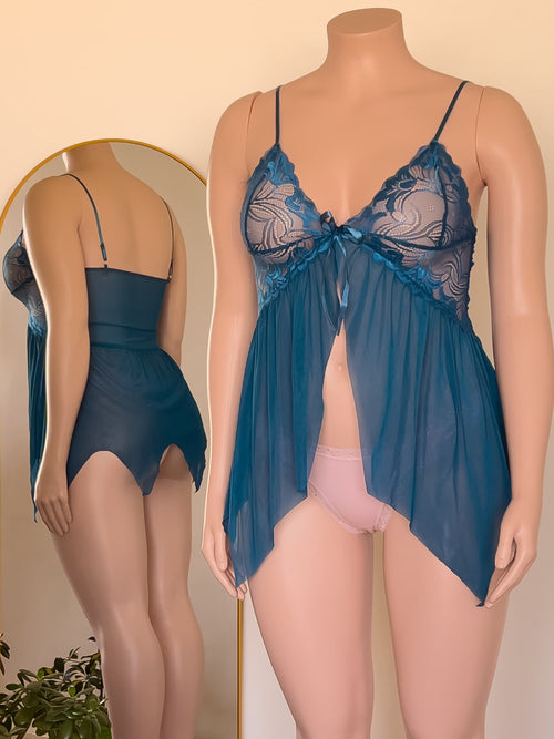 Babydoll Alicia de encaje, lencería premium ALEHVIDA Chile