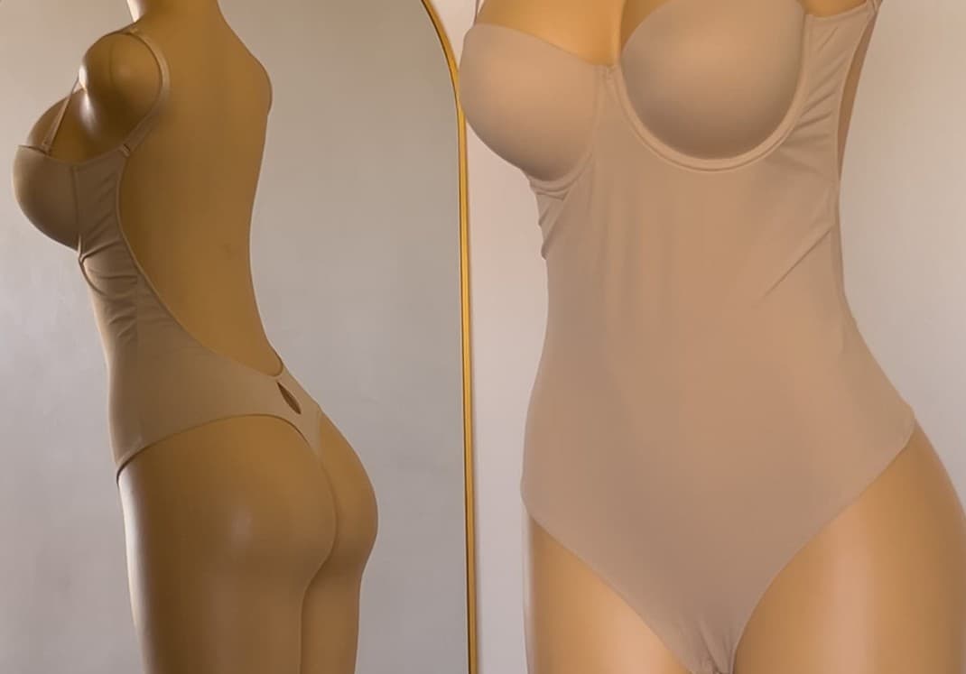 Body Venezia beige de encaje, lencería premium ALEHVIDA Chile
